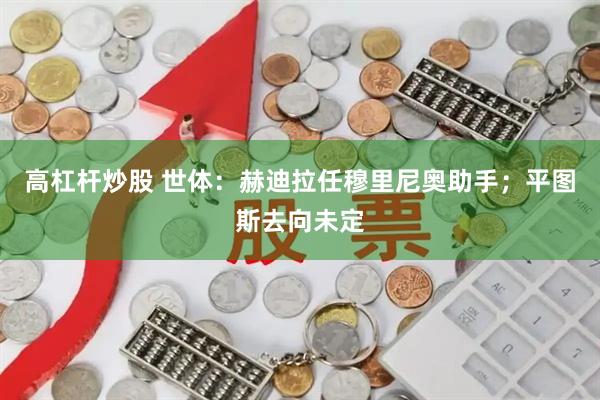 高杠杆炒股 世体：赫迪拉任穆里尼奥助手；平图斯去向未定